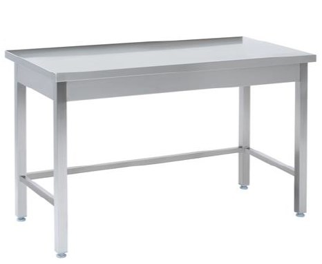 Billede af Tysk produceret arbejdsbord i fuldsvejset rustfri stål uden bagkant og hylde 700mm B 500 x T 700 x H 850 mm