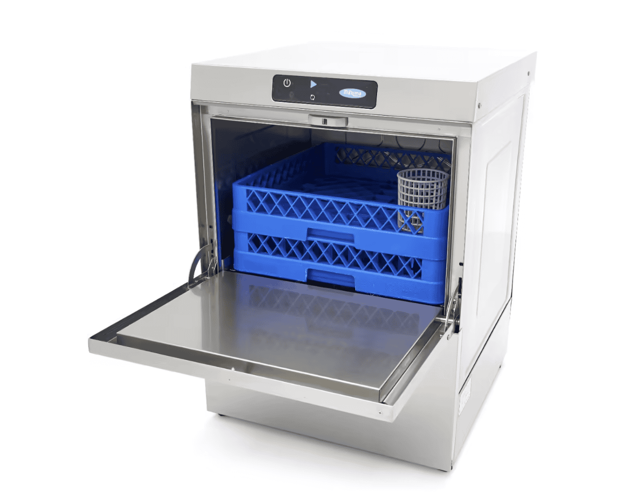 Se Underbordsopvaskemaskine - 50 x 50 cm - med afløb, afspændingsmiddel og sæbepumpe - Digitalt display - 230V hos Gastroudstyr